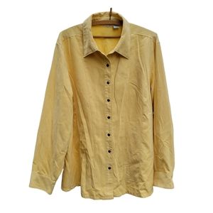 Vintage/Y2K Yellow Faux Suede Shacket Size 18W/20W